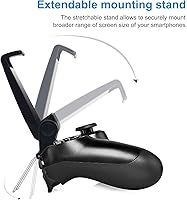 Vista 2 de BRHE Phone Clip for PS4 Controller Mobile Gaming Mount Bracket Holder Adjustable Stand Clamp Compatible with iPhoneiOS, Android, for Playstation4