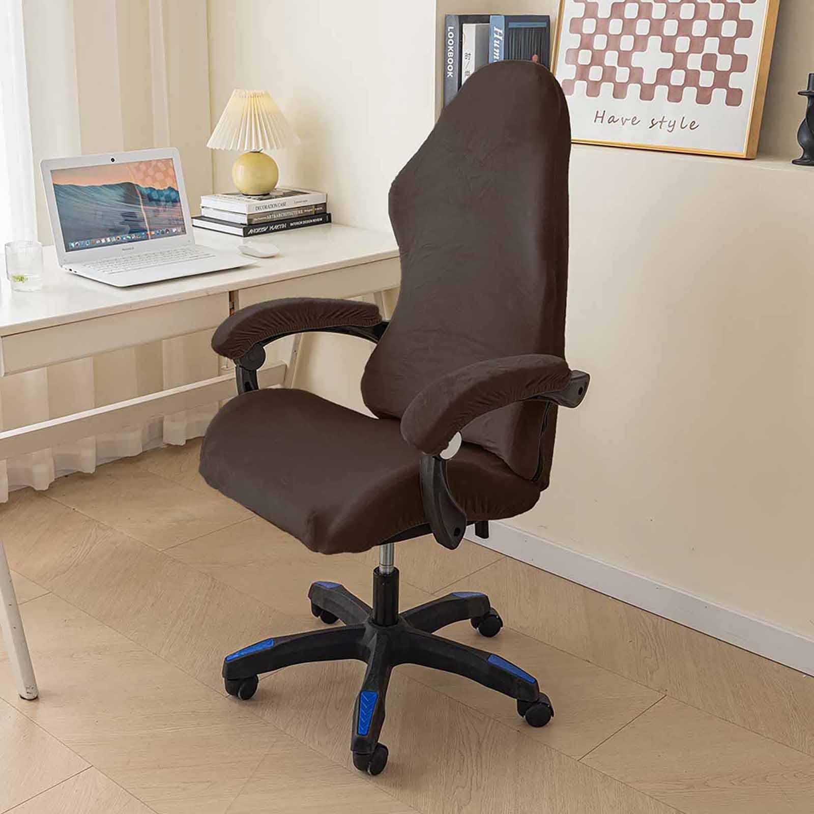 Kitegrese Gaming Chair Cover, Washable Office Stretchy Computer Chair Slipcover Rotating Seat Protector(Coffee)