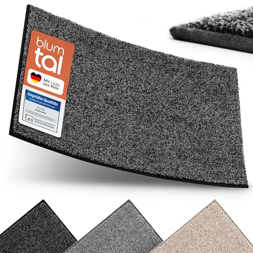 Blumtal Paillasson extérieur et intérieur 50 x 80 cm - Paillasson Anti-salissures en Microfibre avec Envers TPR imperméable - Antidérapant - en Microfibre Haute...