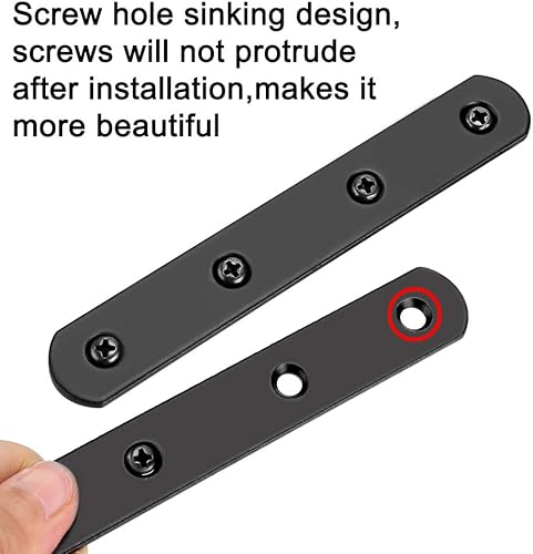 Miniatura 15 de Sumnacon 8 placas planas de acero inoxidable – Placa de reparación resistente de 4 pulgadas, soportes de esquina recta, conectores de reparación