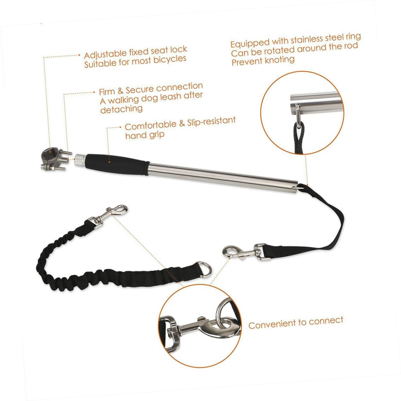 Beaupretty Laisse sans Mains pour Chien Promenade Course Accessoire pour Vélo Longue et Résistante