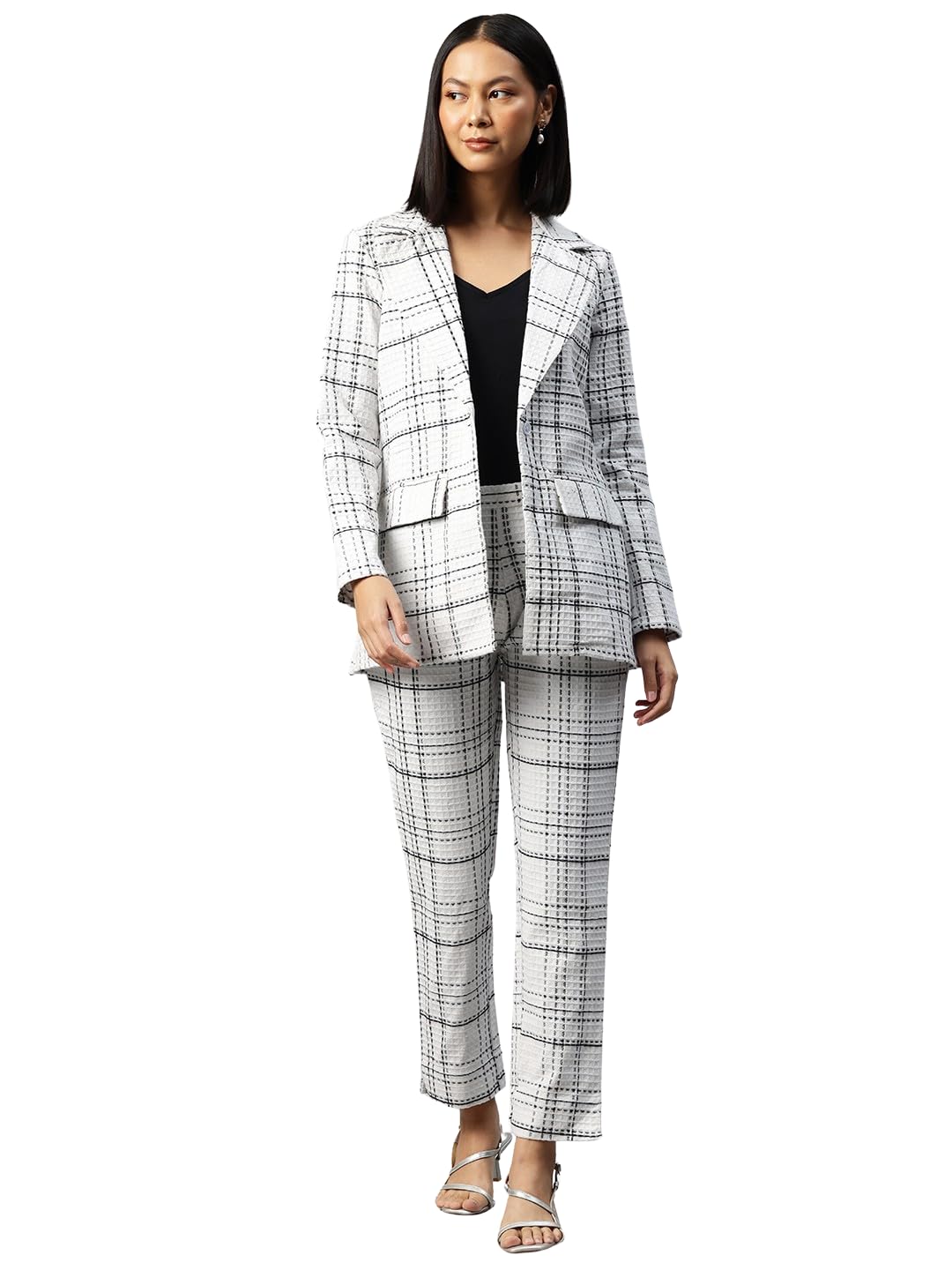 Checked Single-Breasted Two-Piece Suit-image-0