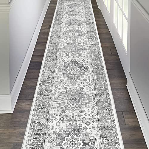 Pauwer Boho Hallway Runner Rug 2x10 Washable Entryway Area Rugs Non Slip Farmhouse Vintage Floor Mat Carpet Runner for Hallways Laundry Room Kitchen Bathroom Bedroom
