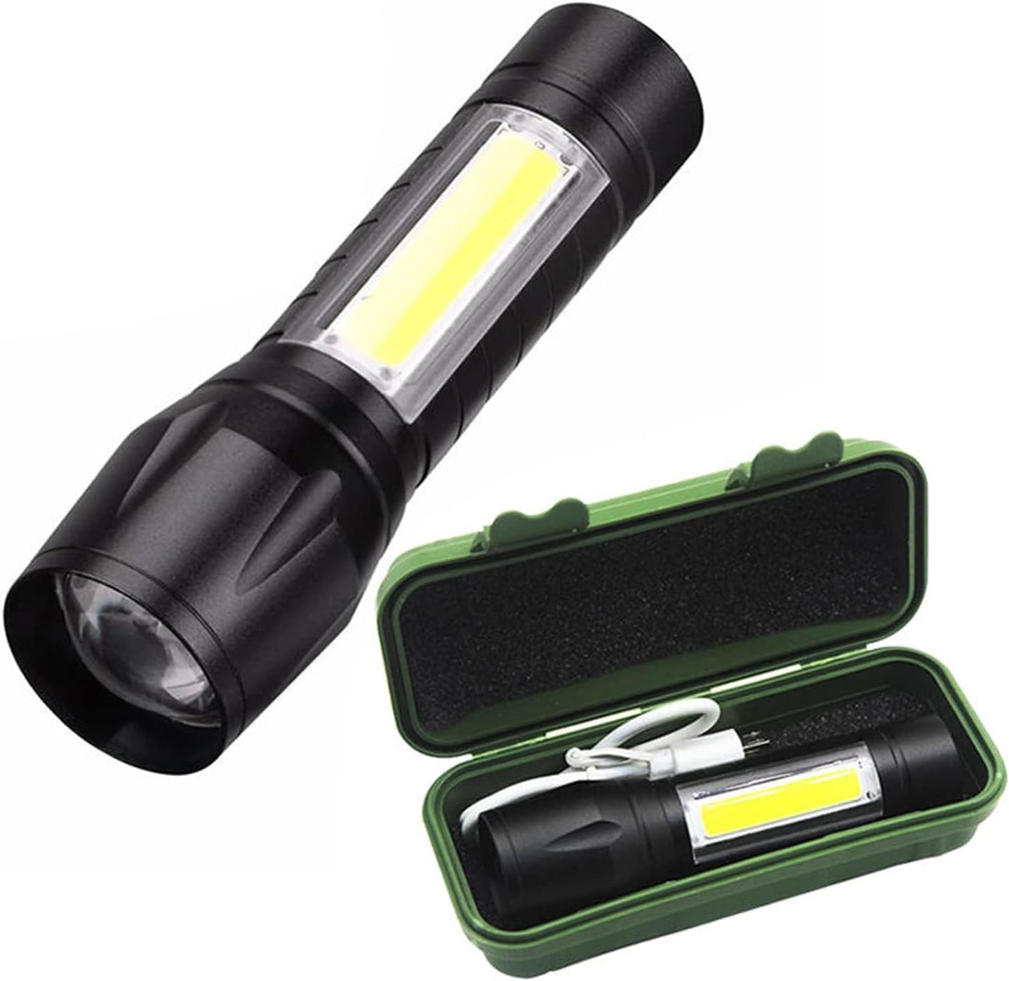 Water & Shock Proof 4-in-1 Led Zoom Flash Torch Light【Pack of 1】【with Box】