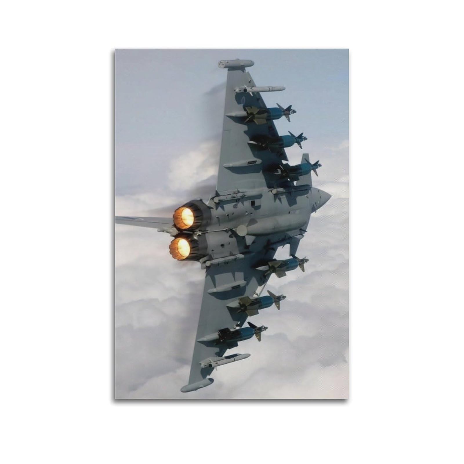 CLLHOK Military Fighter Aircraft Poster Typhoon Fighter Jet Decorative Painting Canvas Art Picture 16x24inch(40x60cm)