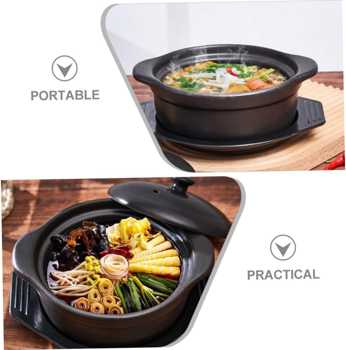 Ceramic Casserole Pot Lid Enamel Cookware Stockpot Stewing Pot Kitchen Soup Home Ceramic Casserole Dish