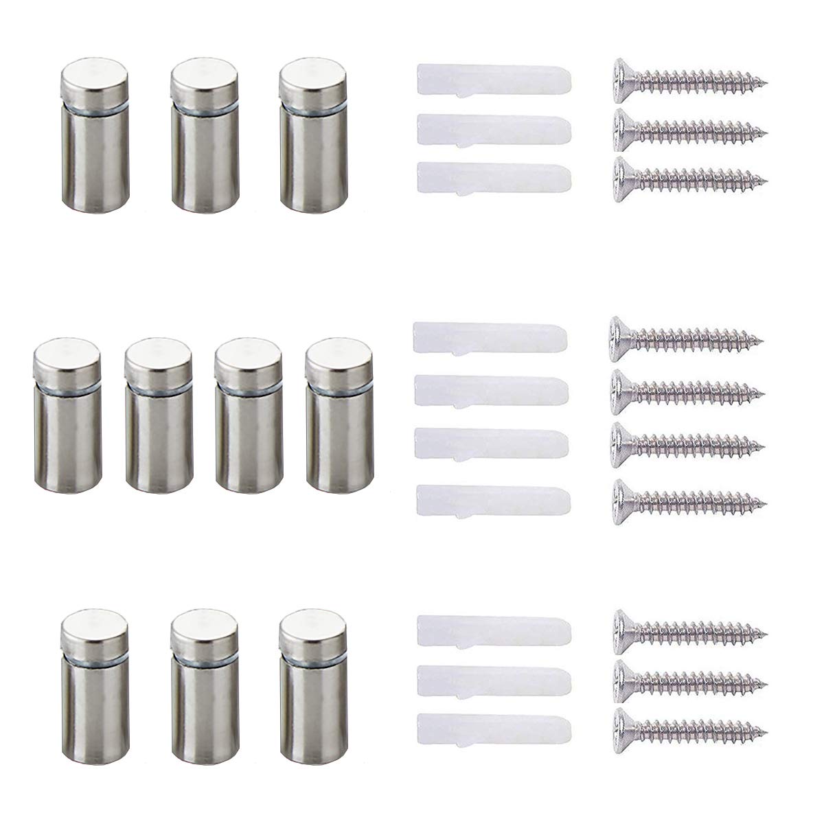 20 Pieces Qrity Standoffs Mounting Hardware Advertising Glass Acrylic