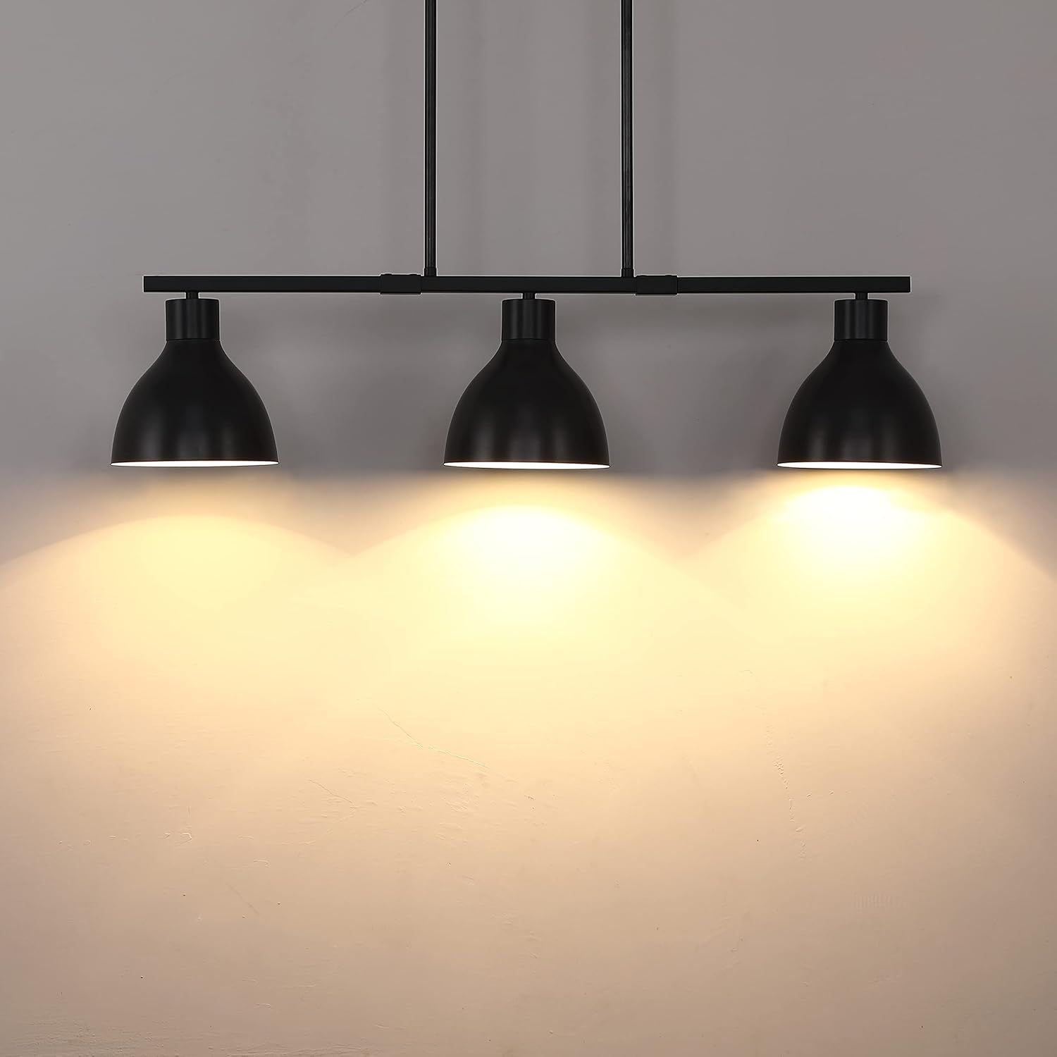 Doraimi Lighting 3 Light Industrial Hanging Kitchen Island Chandelier Ceiling Light fixtures with Painting Black Finish,Metal Shade for Bar Dining Room Corridor Living Room Kitchen Island - - 