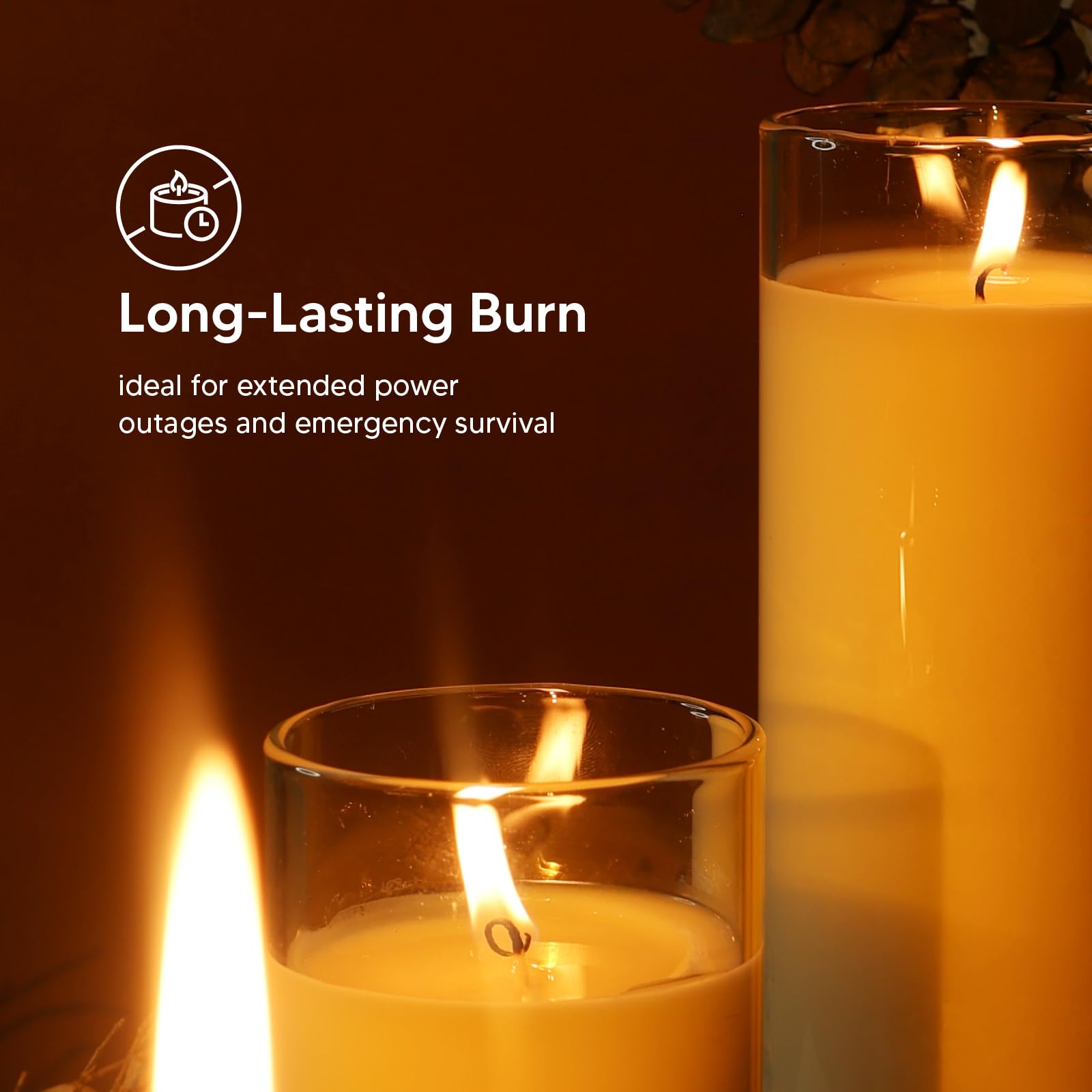 Amazon.co.jp: 高さ7インチの無香キャンドル4本セット、7日間燃える