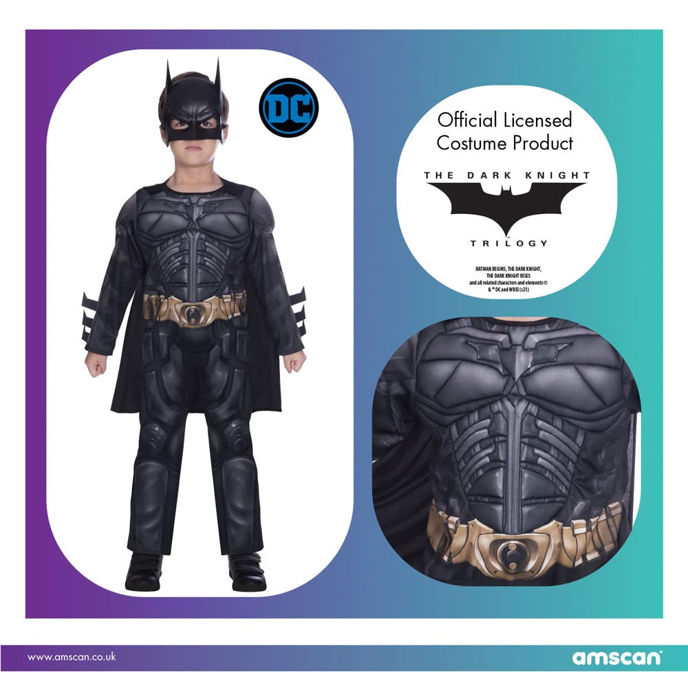 Amscan Oficjalnie licencjonowany kostium Warner Bros The Dark Knight Batman Boys