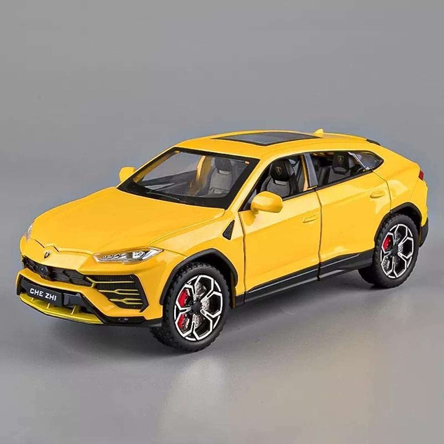 Lamborghini Urus 1:24 Scale Diecast Car Model, Pull-Back, Light and Sound, Boys (Kids) Toy Car, Red, 1 Count