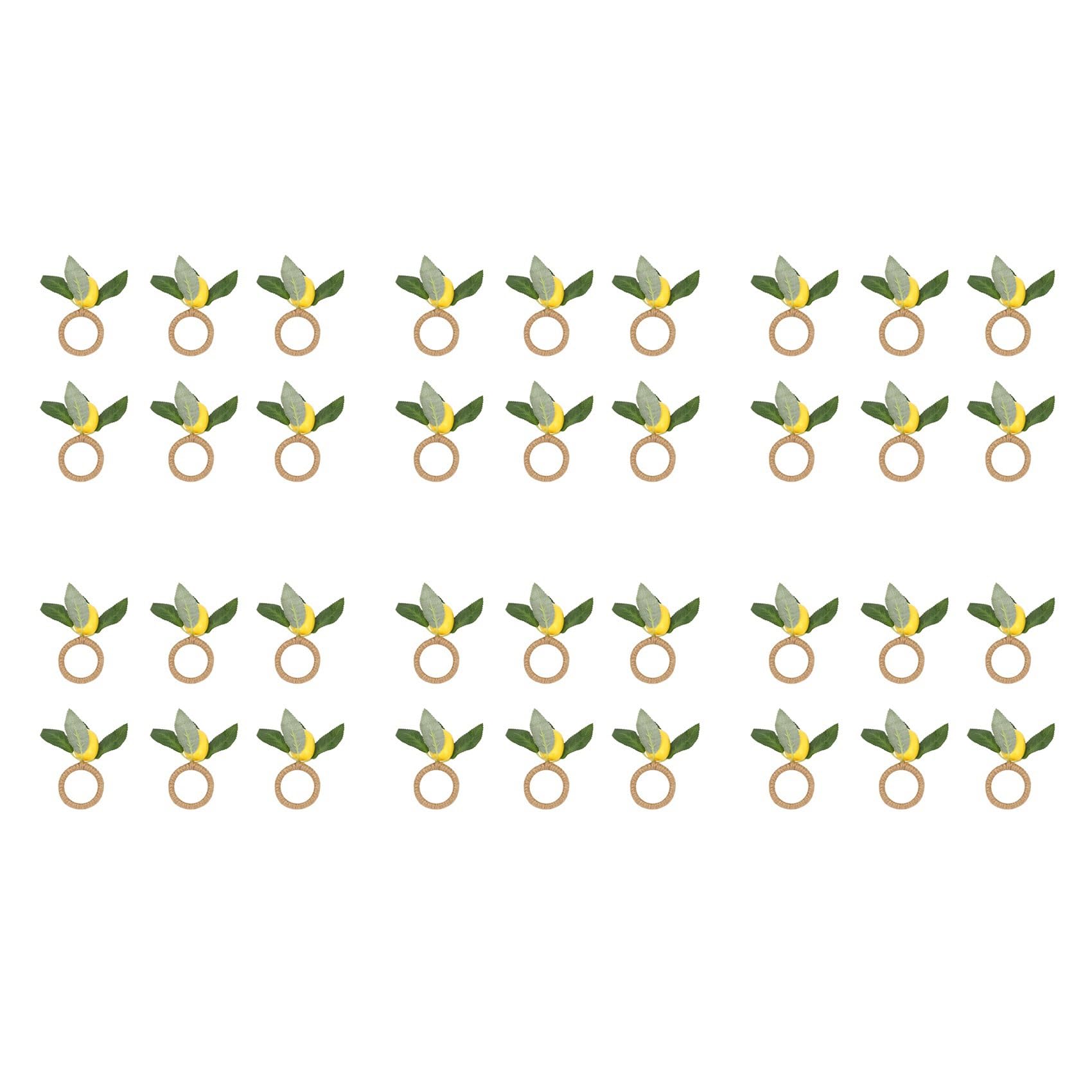 Hndhbfgrt 36Pcs Simulation Lemon Plant Napkin Ring Fruit Meal Buckle Hotel Model Room Napkin Ring Napkin Buckle Party Supplies