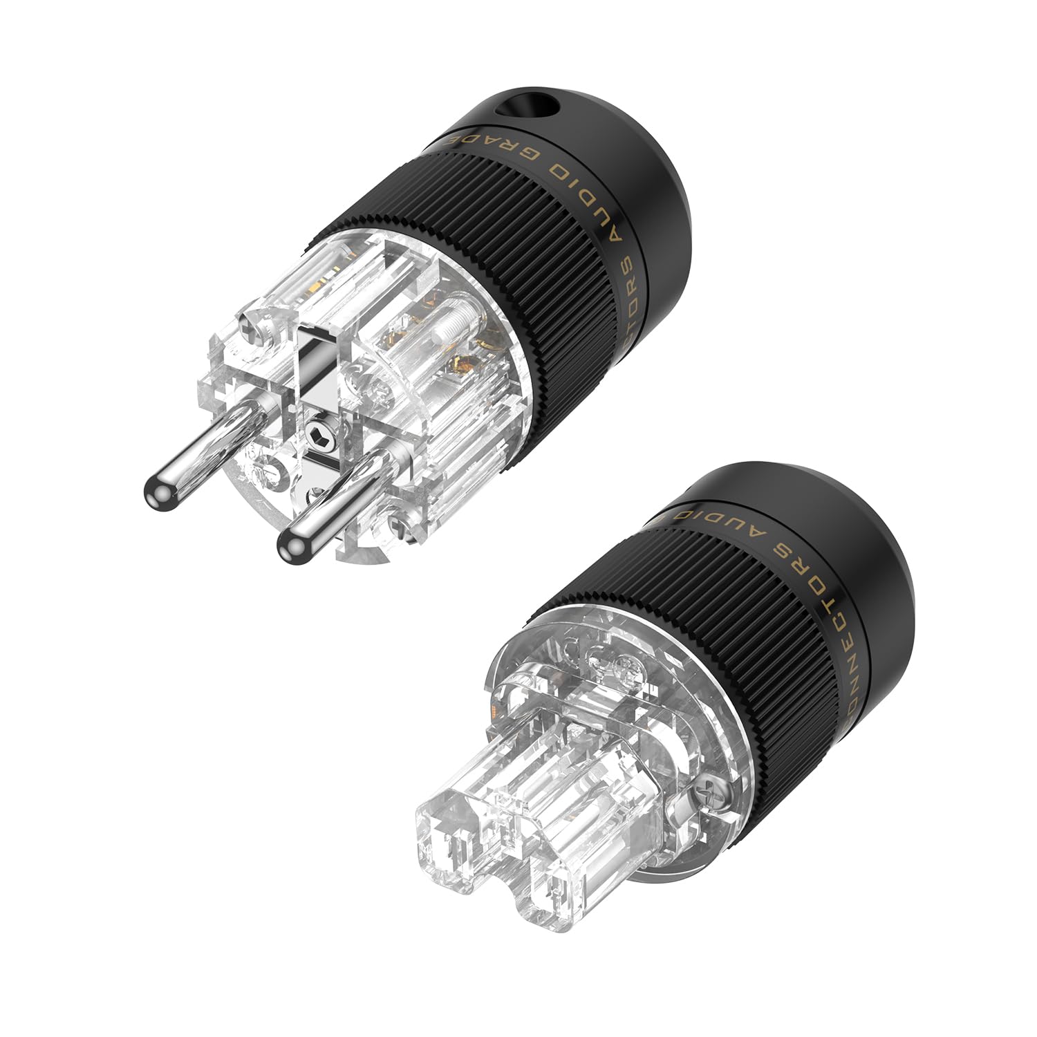 Enchufe Schuko de audio con conector de rodio transparente y reducción de ruido de 16A 7