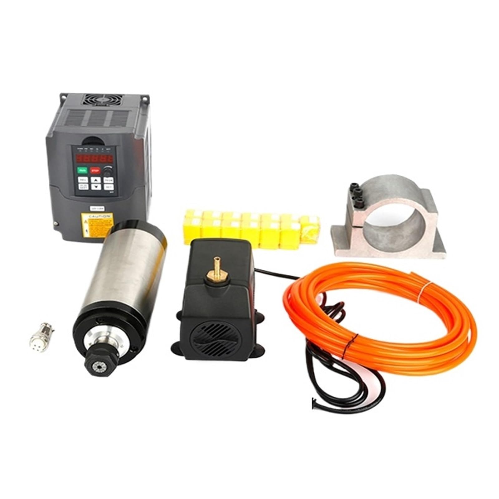 2.2KW Spindle Water Cooled Kit Er20 Milling VFD 80mm Clamp 75W Pump 5M Pipes 13pcs ER20 Highly Optimized
