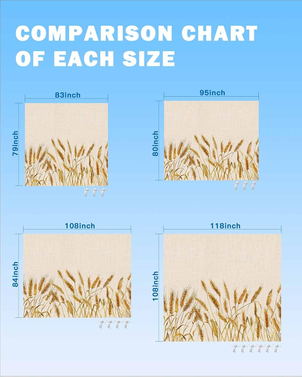 Watercolor Wheat Farm Grain on Flax Beach Blanket Waterproof Sandproof Outdoor Picnic Mat 83"x79" Farmhouse Retro Cereal Plant Lightweight Large Beach Blankets with 4 Stake & 4 Corner Pockets