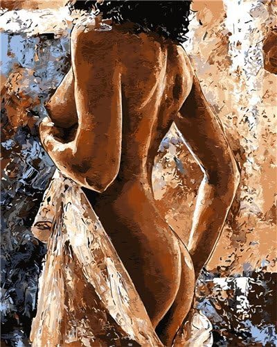 JynXos Paint by Number Kits for Adults - Painted Sexy Naked Women 16x20 inch Linen Canvas (Framed)
