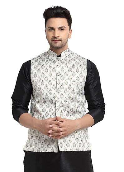 ABH Lifestyle Men's Jacquard Stylish Nehru Jacket set.