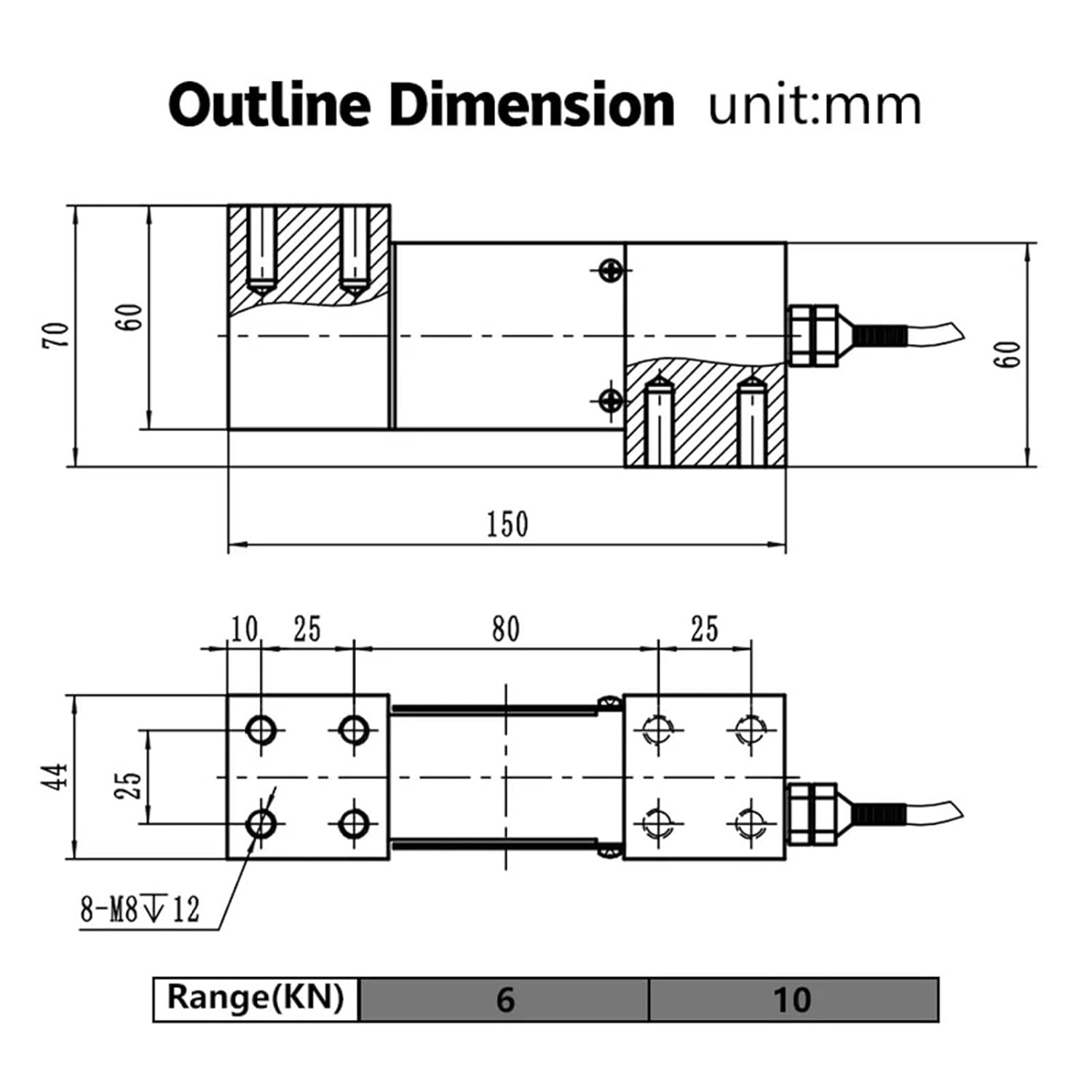 20T Shear Beam Load Cell - High-Precision Cantilever Sensor for Platform Scales | IP68 Waterproof, Anti-Overload Design(10KN)