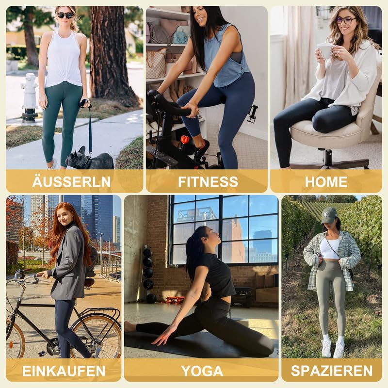 Gayhay Confezione da 3 leggings sportivi da donna, a vita alta, opachi, per sport, yoga, palestra