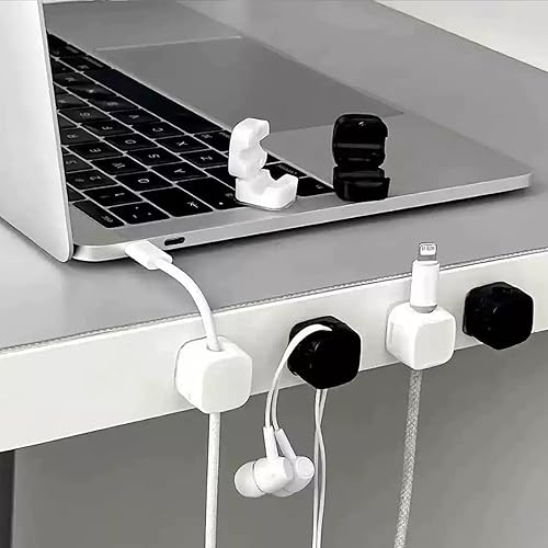 Miniatura 6 de Clips para cables, organizador de cables, clips magnéticos para cables de carga, gestión de cables para escritorio de oficina en casa, teléfono,