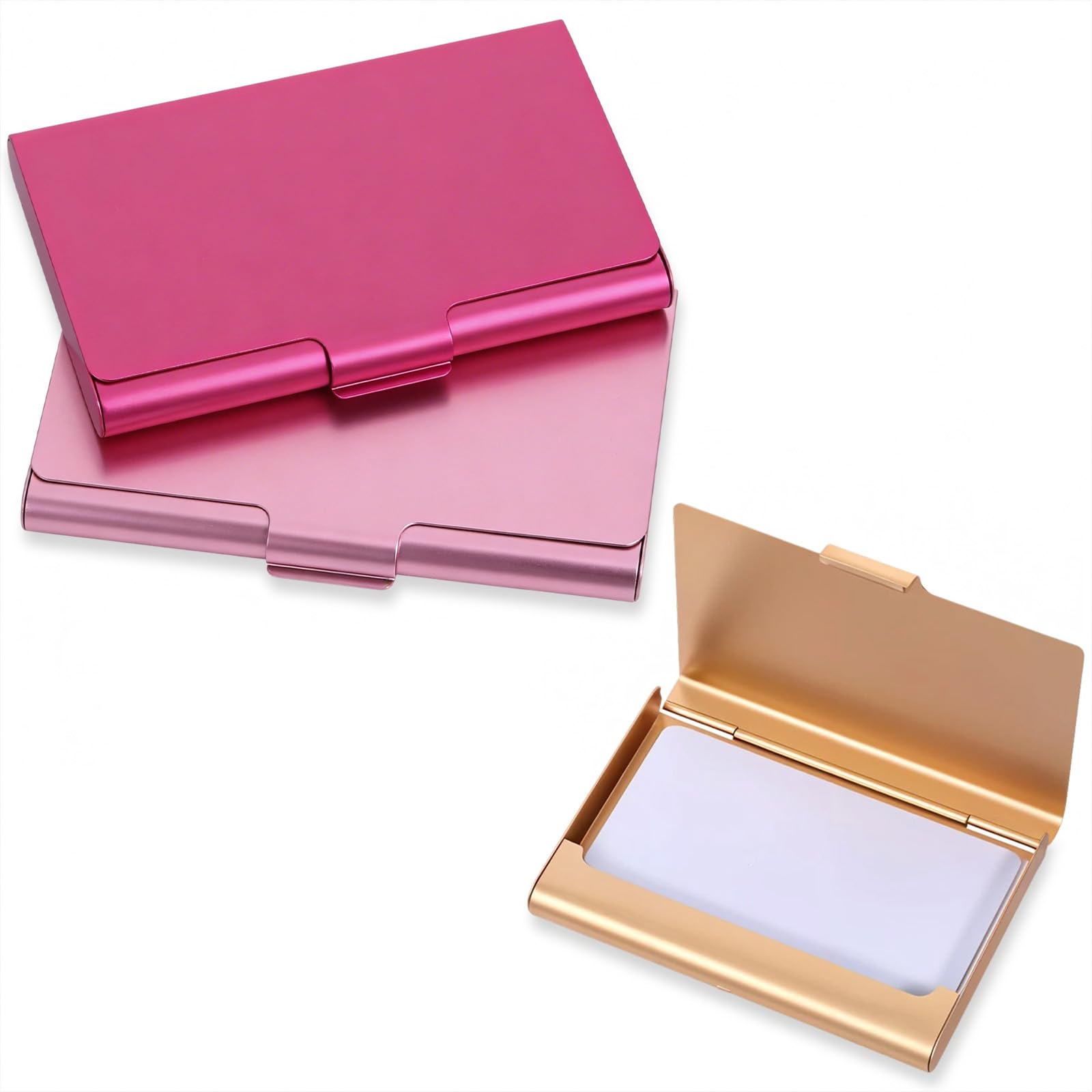 RAHHLIZS 3pcs Business Card Holder Metal Cards Wallet Card Case