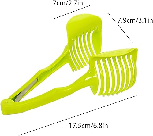 Miniatura 8 de 2 piezas de limón rebanador de tomate multiusos de mano redondas pinzas de frutas de cebollas, aguacates, huevos y otras verduras, herramientas de