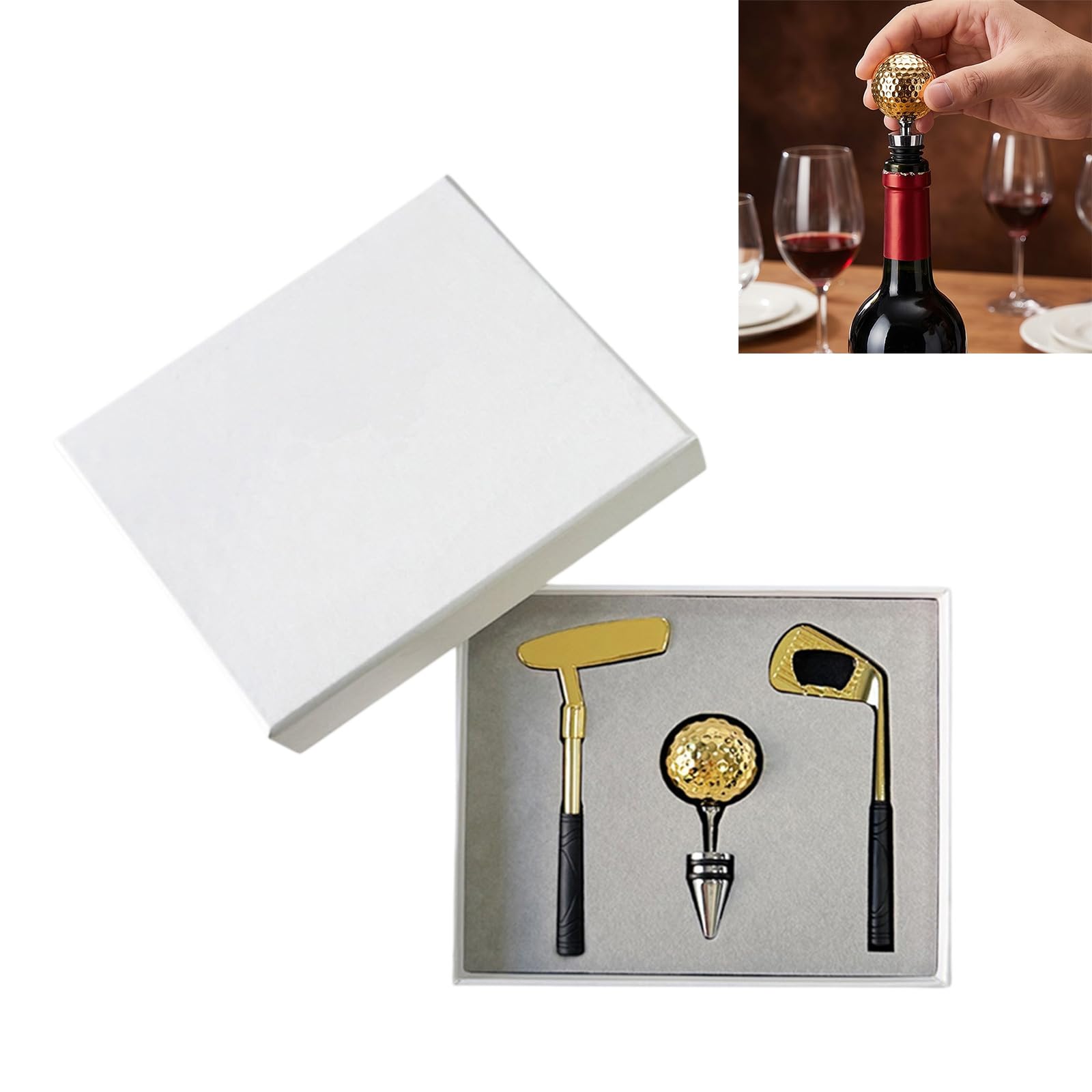 Juego de abridor de vino de 3 paquetes, abridor de botellas de Golf, juego de sacacorchos con Manual para botella de vino para boda, cumpleaños, día, Club de Golf