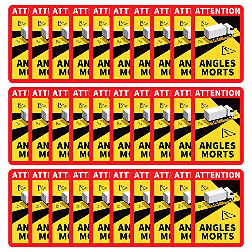 【Livraison Rapide】 Angles Morts sur Véhicules Lourds - Autocollant étanche - L.170 X H.250,pour Camion, Attention Angles Morts Spécial Véhicule Dont Le Poids Total Autorisé en Charge Excède (30PC) Cover