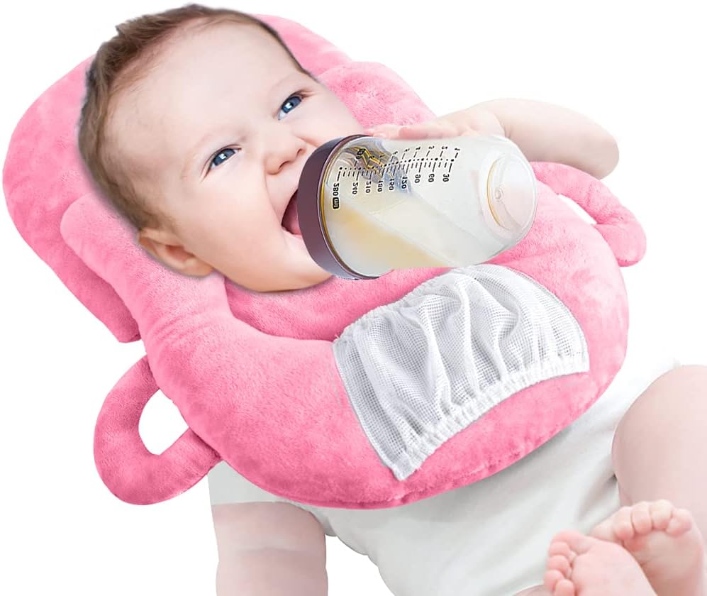 XOCOY Newborn Feeding Pillows,Bottle Holder for Baby, Multifunctional Portable Baby Feeding Pillows Detachable Self Feeding Lounger Baby Bottle Holder Infant Nursing Pillows