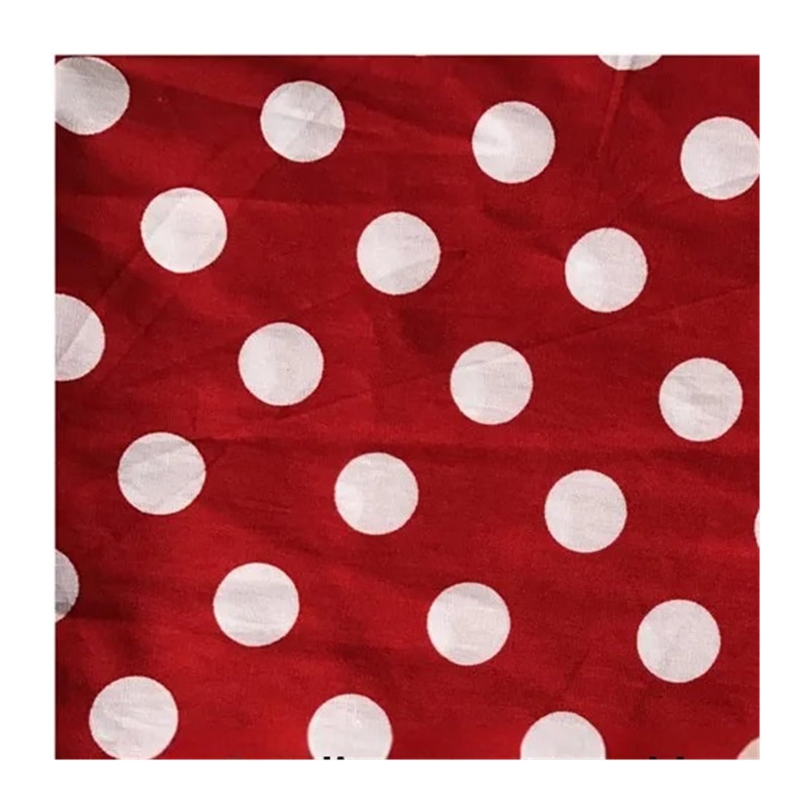 Polka Dot Cotton Fabric Multicolor 1 Meter for Sewing Dress Tablecloth Apron(Bright Red)