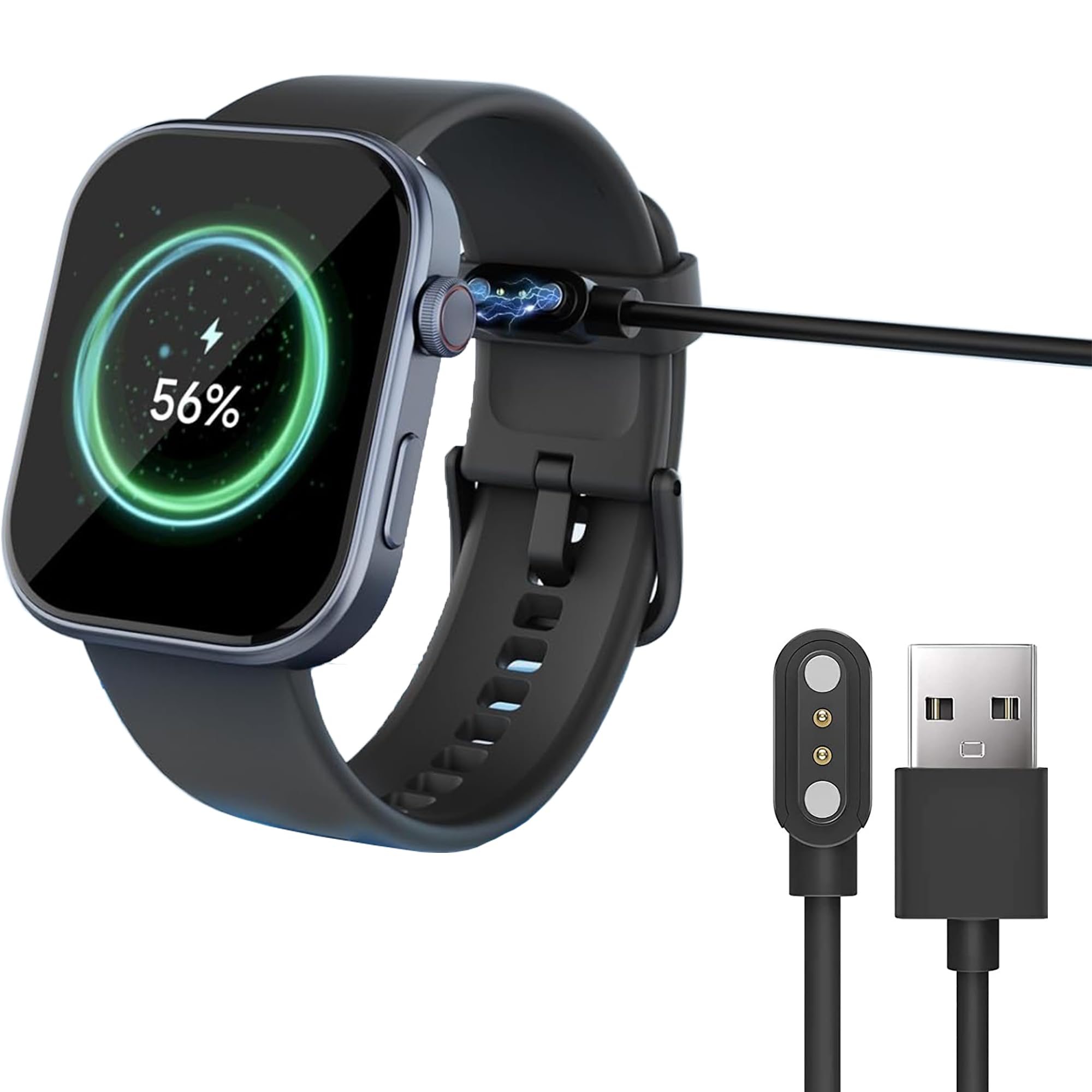 Blueshaweu Magnétique Chargeur Compatible Avec TAOPON NX3 Smartwatch, Magnétique Charger Cable Montre Connectée USB 3,3ft Compatible Avec MIGOUFIT C20pro/TAOPON NX3 Smartwatch (Noir