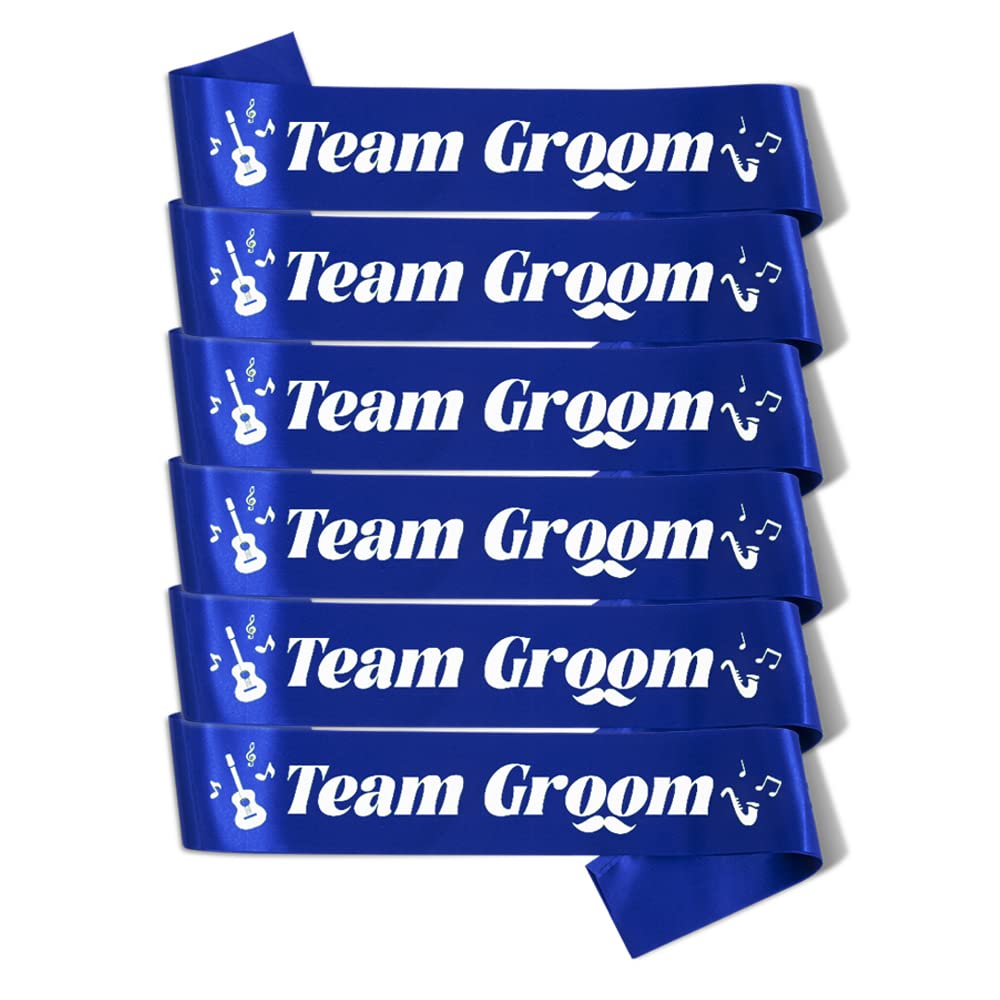 Party to BeSet of 6 PCS Team Groom Sashes Blue Bachelor Party Stag Night Wedding Decoration