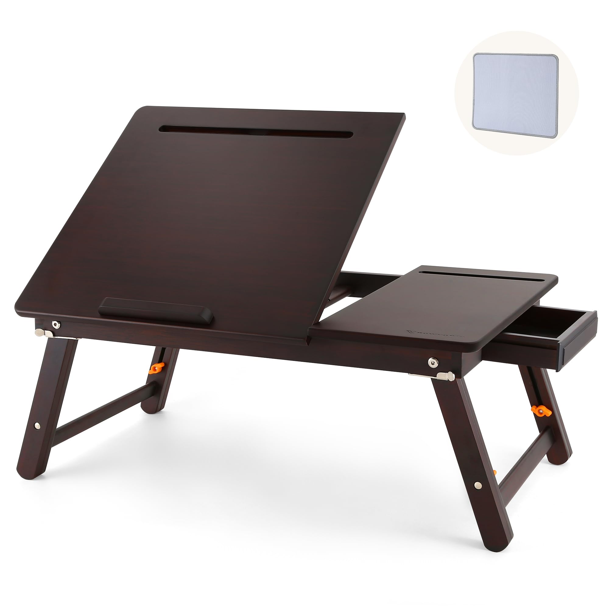 Nnewvante Bamboo Laptop Desk in Black Walnut