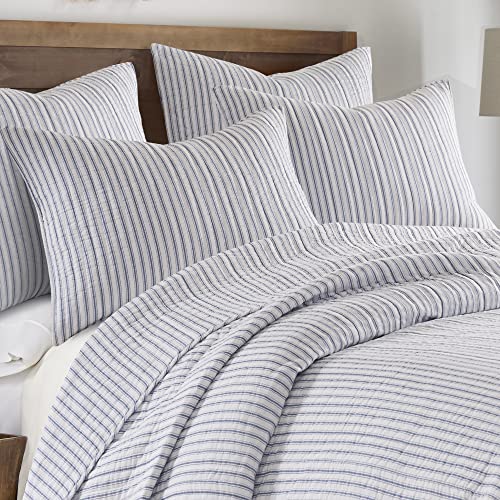 Parure de lit Tobago rayée bleue Levtex home couette double et taie - 7