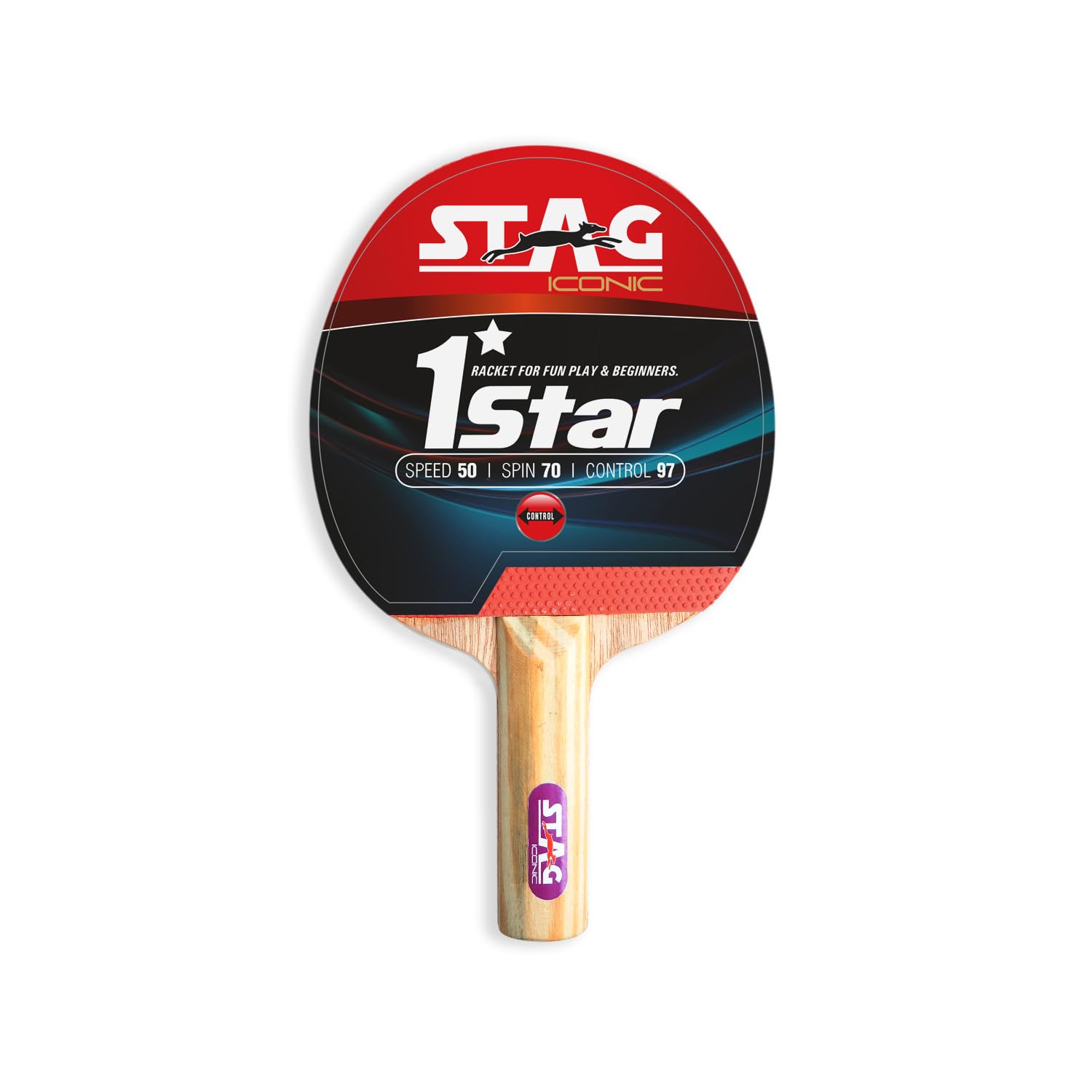 Stag Iconic1 Star Table Tennis Racquet | 148 Grams | Beginner | Multicolor Material: Wood (B0C8JJ1X43) Amazon Price History, Amazon Price Tracker