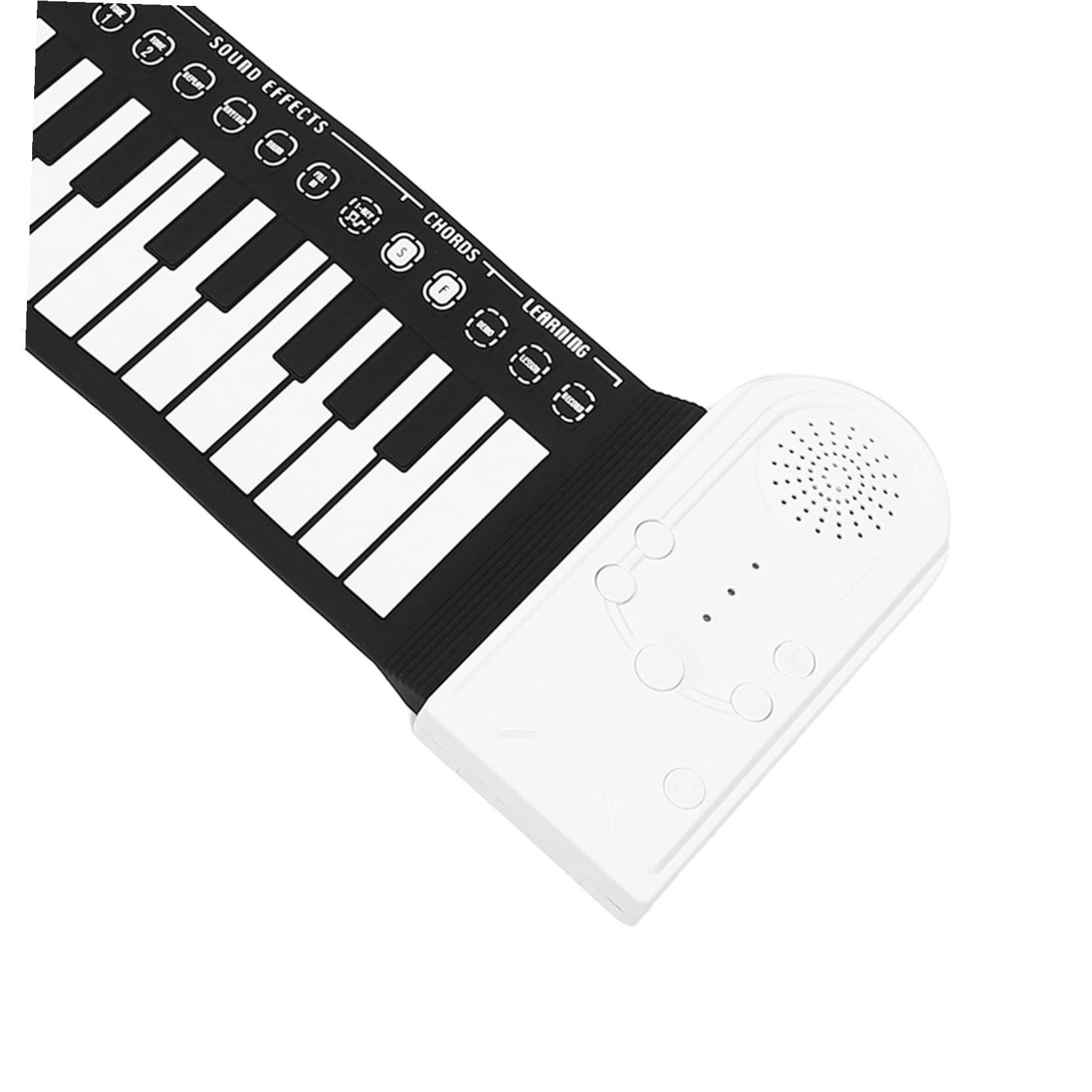 Pianoforte Arrotolabile 49 Tasti in Silicone Pieghevole | Principianti, Uso in Lezioni e Spettacoli Musicali, Formato Portatile da Viaggio, Nero e Bianco