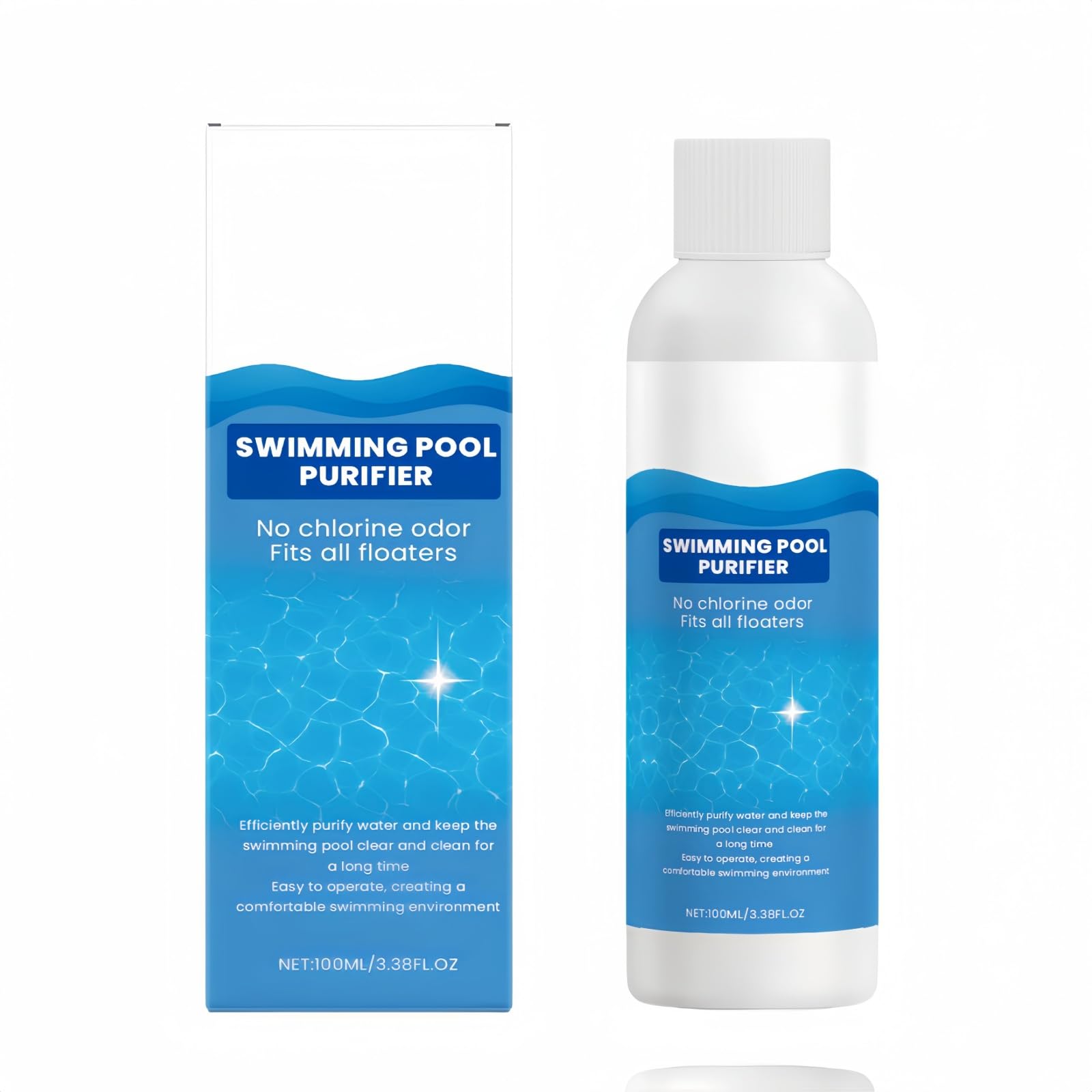 Swimming Pool Purifier,Swimming Pool Cleaner & Algaecide for Swimming Pools,Pool Clarifier Liquid to Keep Water Crystal Clear,Removes Cloudiness for Inground & Above Ground Pools,Hot Tubs,Spas