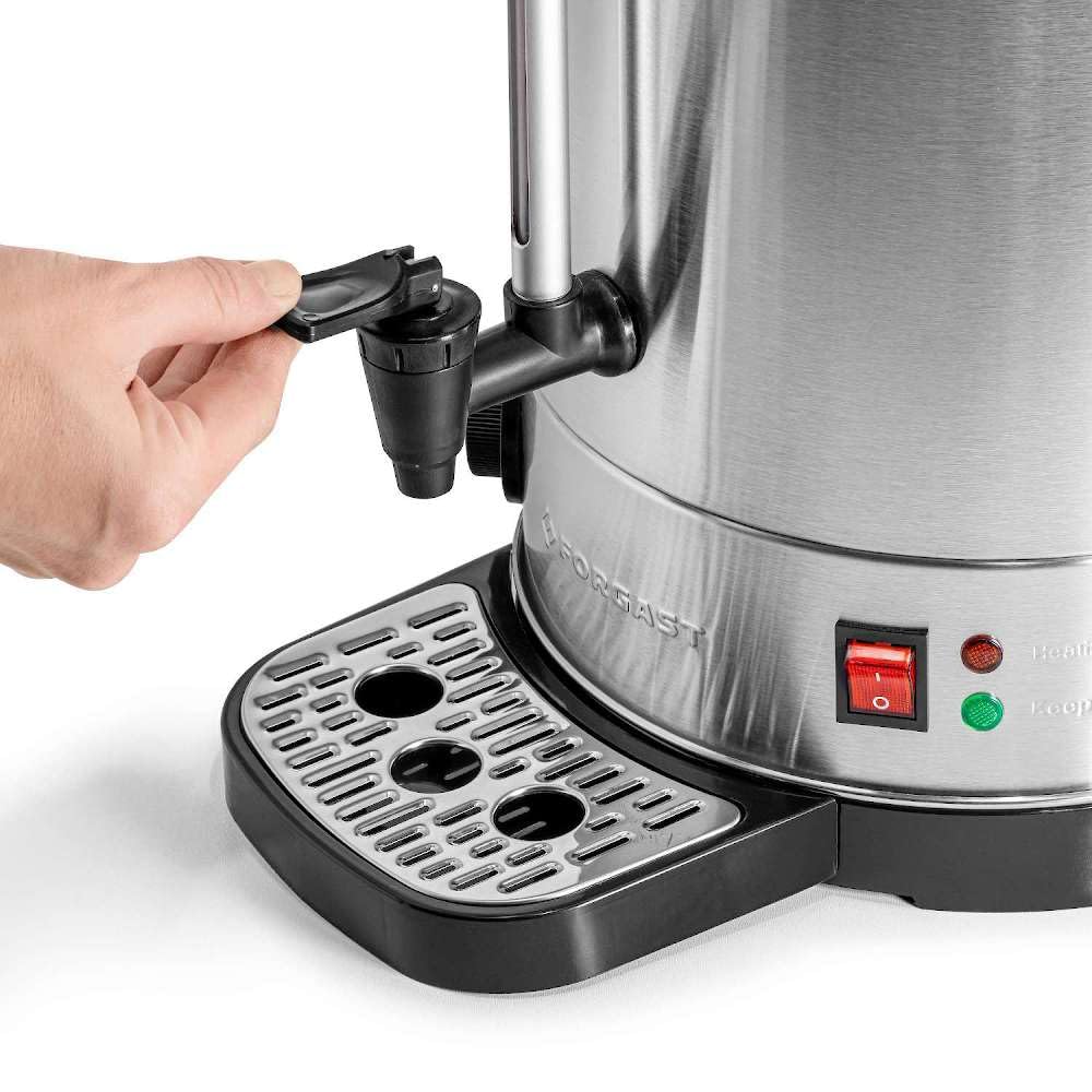 Erogatore di Acqua Calda 30 Litri con Vassoio Antigoccia, Acciaio Inox, Bollitore Acqua Professionale, Macchina per Bevande Calde, per Tè, per Hotel, Catering, Ristoranti, 1600 W