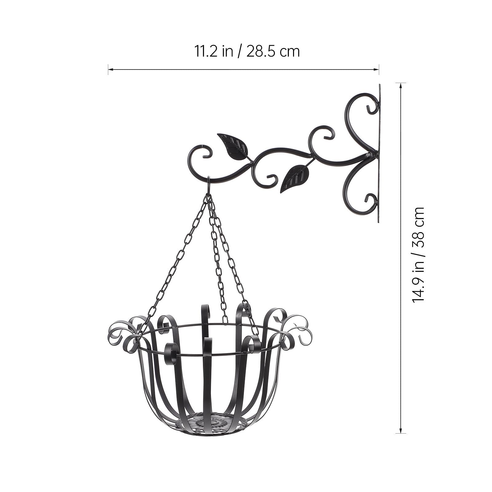 Housoutil Cesto Sospeso in Ferro Nero per Piante con Design Elegante e Pratico, Fioriera da Parete per Giardinaggio Domestico e Balcone Moderno