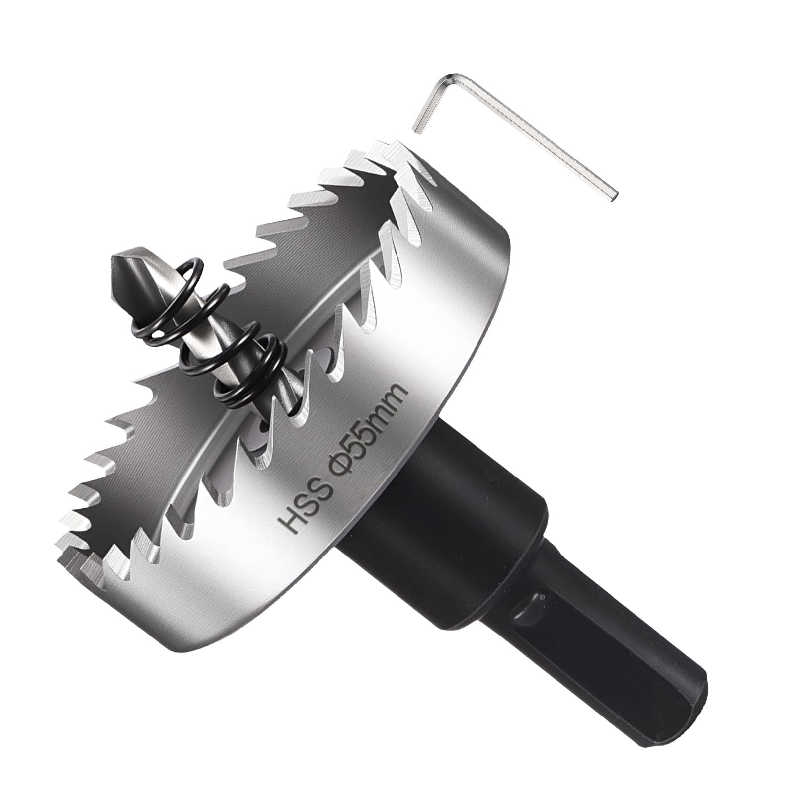 METALLIXITY Hole Saw 55mm (2-11/64"), 4241 High Speed Steel Hole Cutter with Center Drill Bit