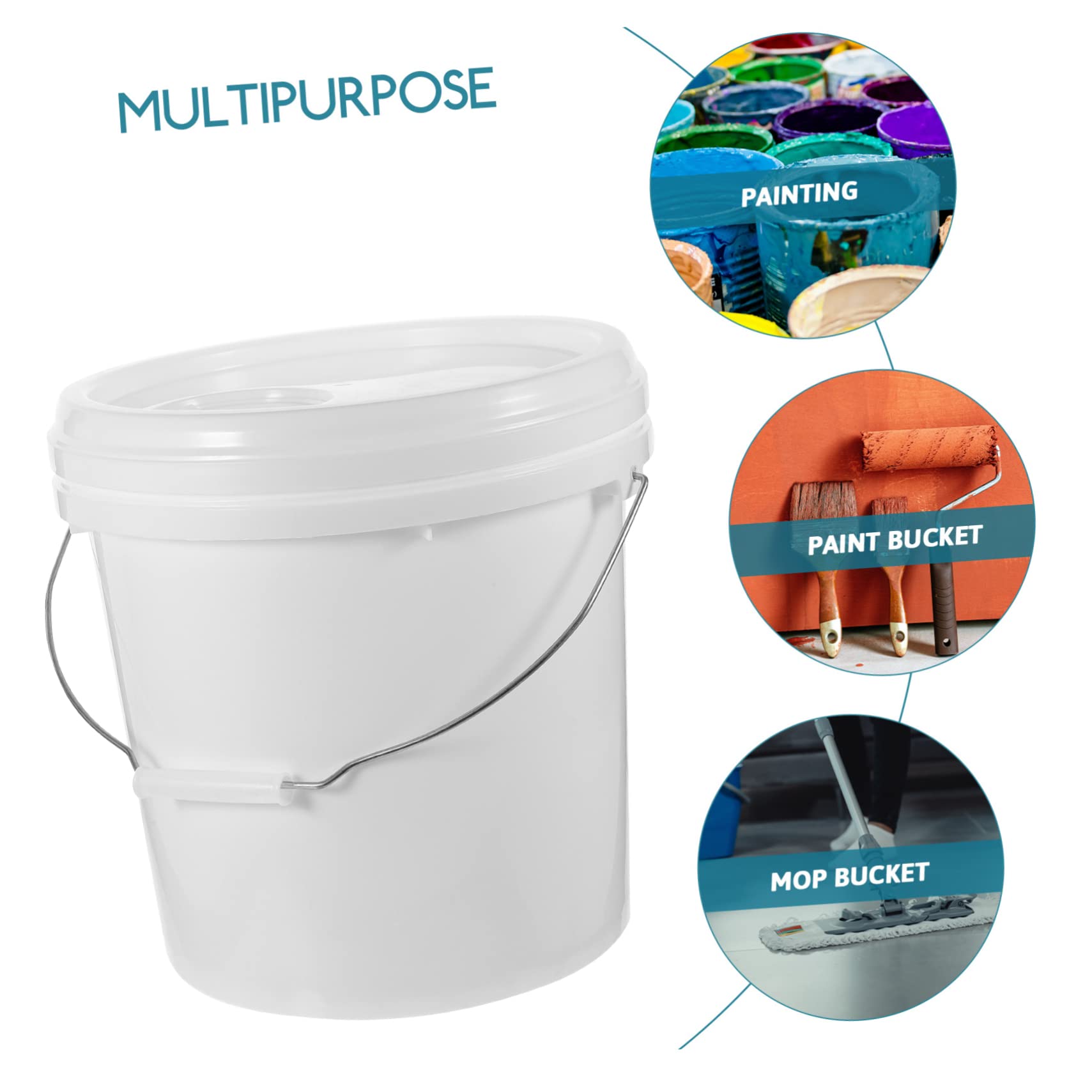 UKCOCO Cubo y Mezcla de Colores de Pintura con Tapa Hermética de 10 litros Blanco y Material Hdpe Resistente para Almacenamiento Seguro en Proyectos de Pintura