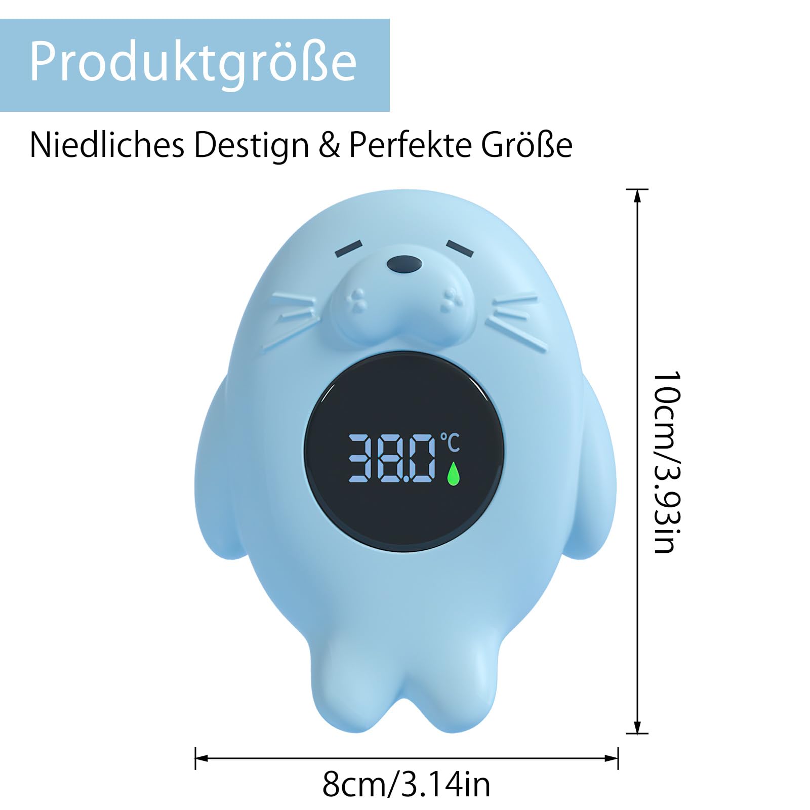 VOSSOT Termómetro digital de agua para bebés y niños - Azul