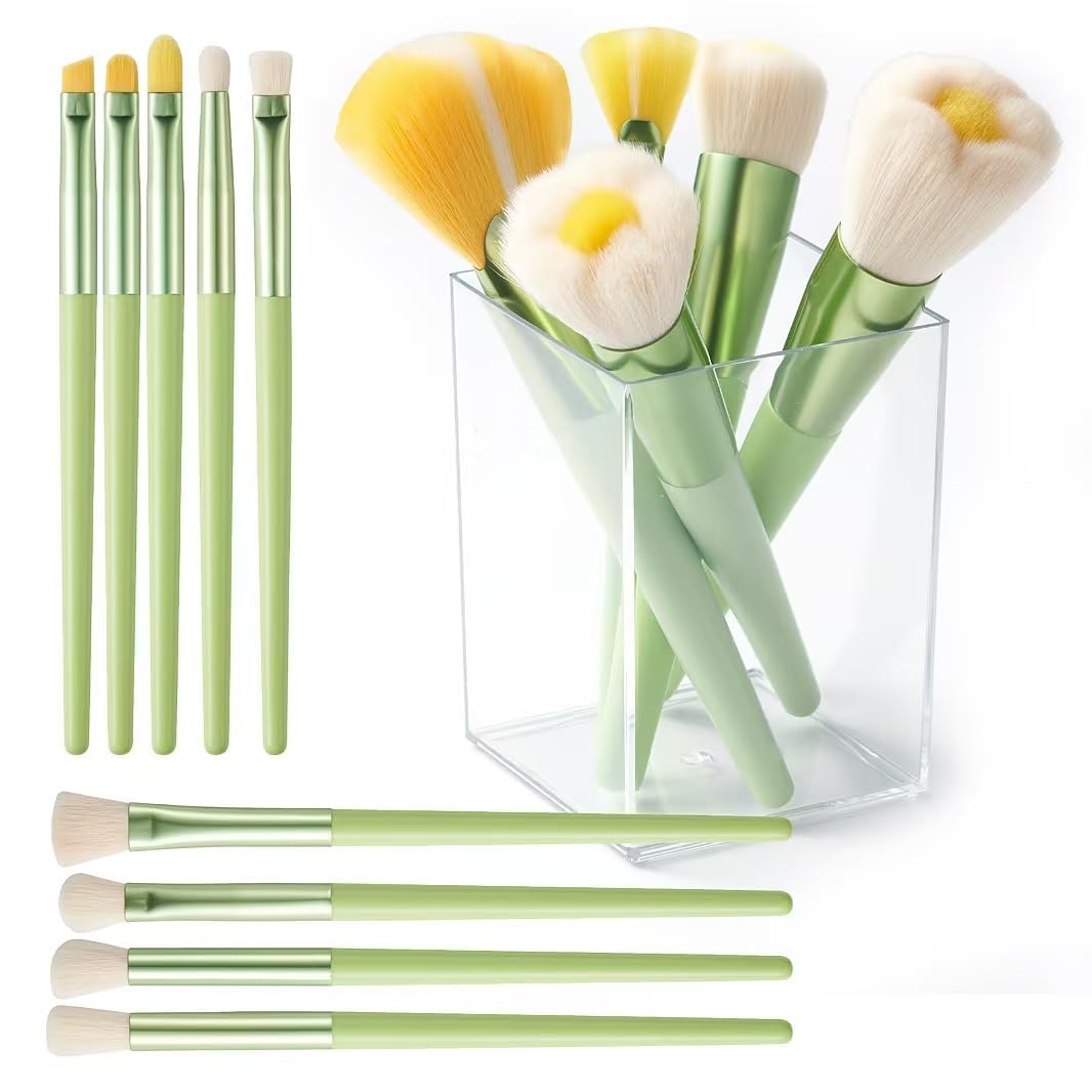 RAEEIKPHZ Cute Makeup Brushes for Girls, 14pcs Eye Detail Brush Set Premium Synthetic Super Soft Foundation Face Eyeshadow Lip Fan Brush Set for Kids