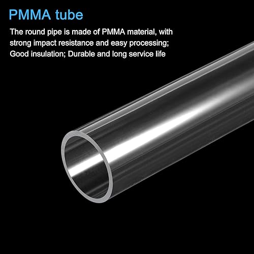 Miniatura 4 de MECCANIXITY Tubo de acrílico transparente rígido redondo 21mm(1316") DI 25mm(1") DE 18" para lámparas y linternas, sistema de refrigeración por agua