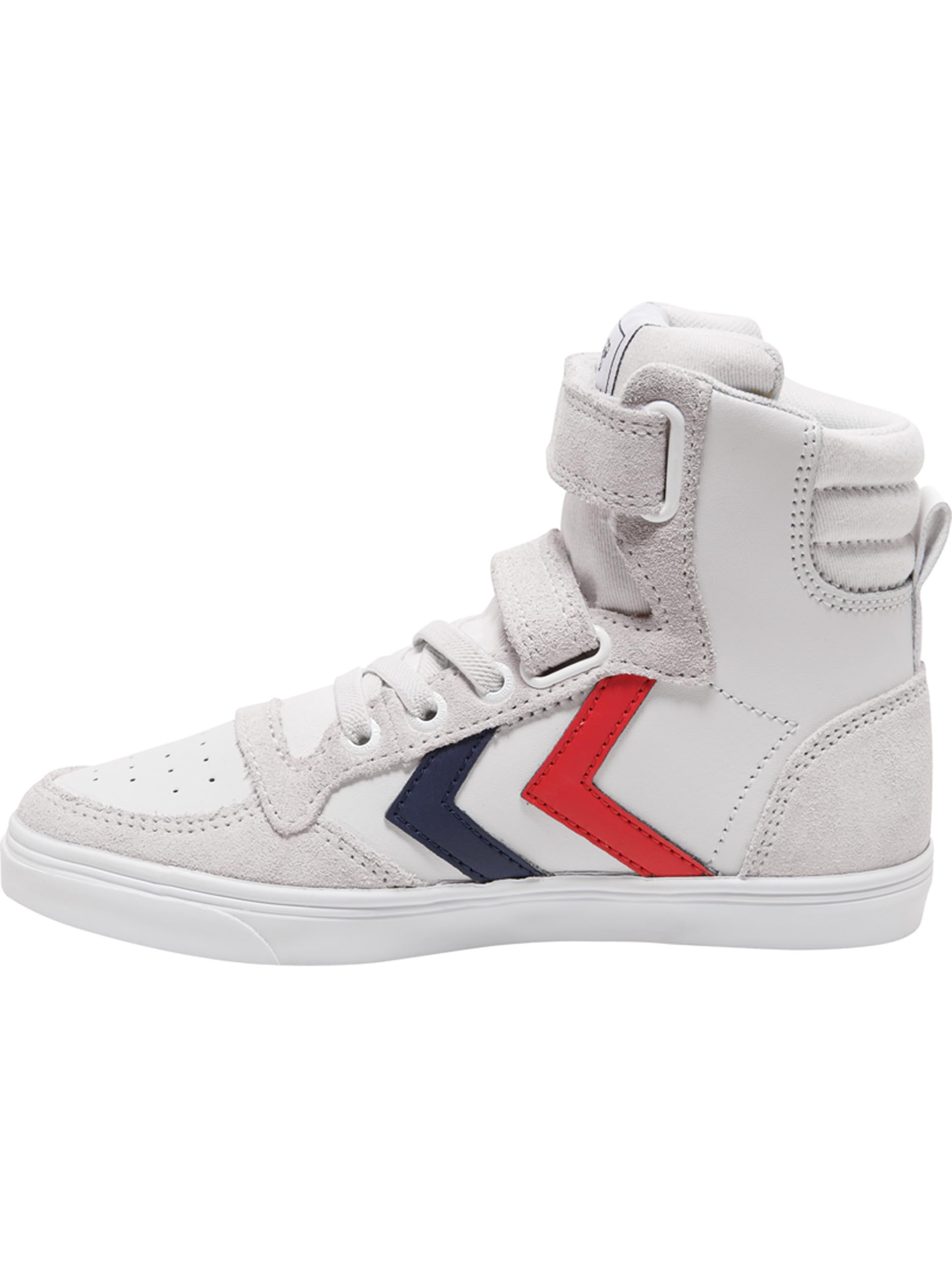 hummel Kids Slimmer Stadil Leather High Sneaker, White, Size 34