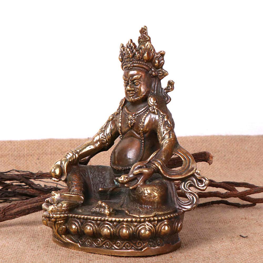 Estatua de Buda de latón Escultura Metal Sala de Estudio Decoración Artesanía Regalo-A_12 * 7 * 14 CM