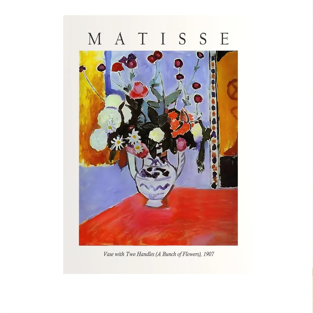 LHHJF LJHFA Henri Matisse Poster Retro Vase Still Life Wall Art And Prints Modern Henri Matisse Canvas Painting Home Decor Wall Picture 40x60cmx1 No Frame