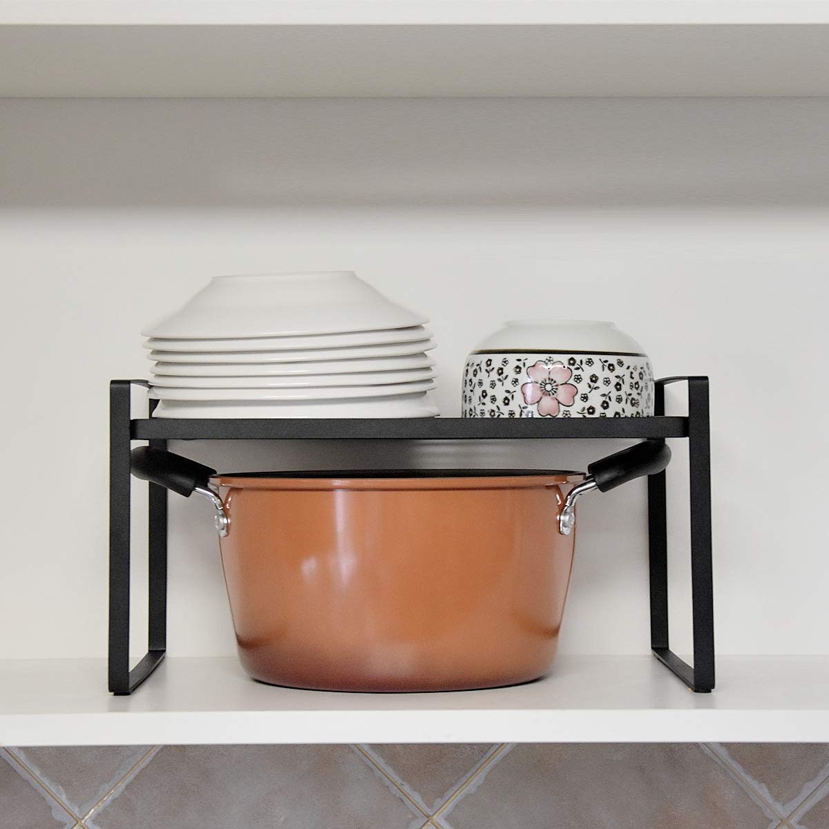 Craftland Kute i żeliwne szafka kuchenna i półka na blat organizer przechowywanie stojak na przyprawy, czarny