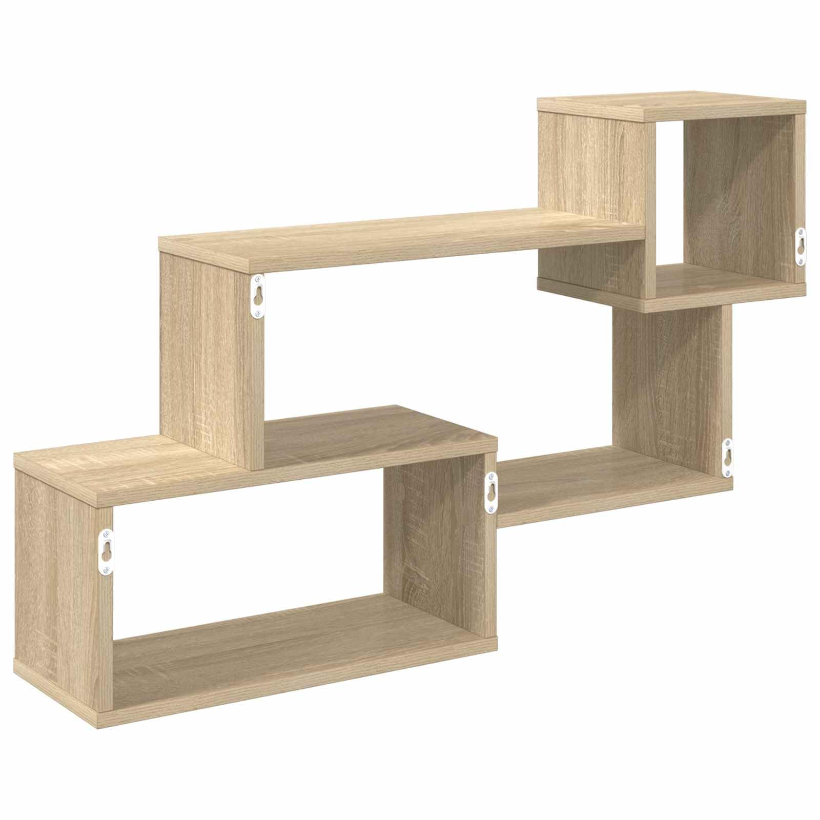 Estantería de pared de roble Sonoma, 87 x 20 x 55 cm, estantería flotante para salón, dormitorio, cocina, baño, pasillo, con capacidad de carga de 30 kg, duradera, estable, madera, metal