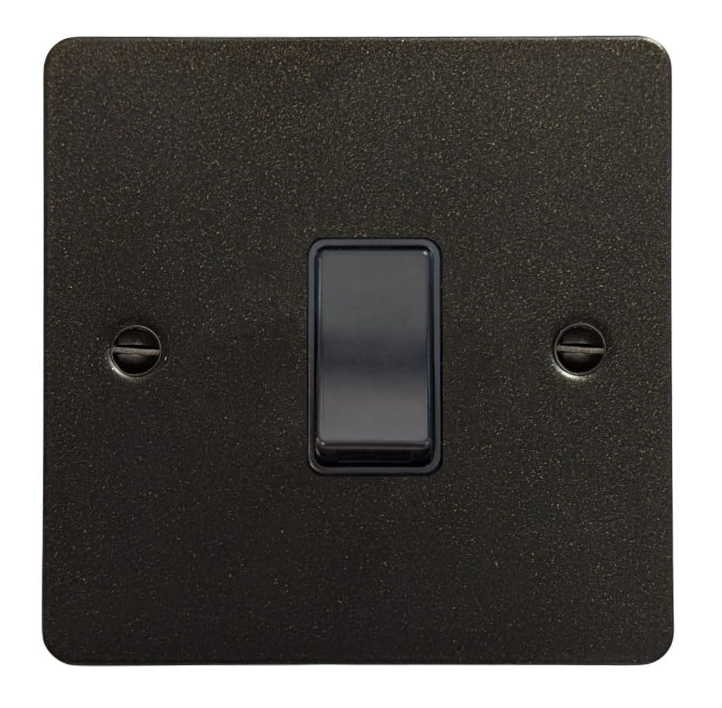 G&H Brassware Light G&H Fg5b Flat Plate Graphite 1 Gang Intermediate Rocker Switch